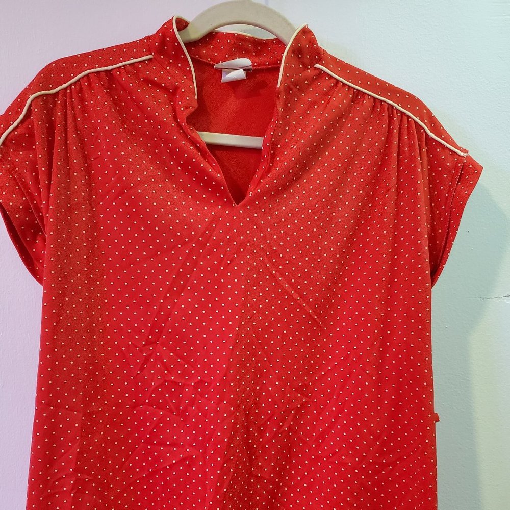 Vintage red polka dot top